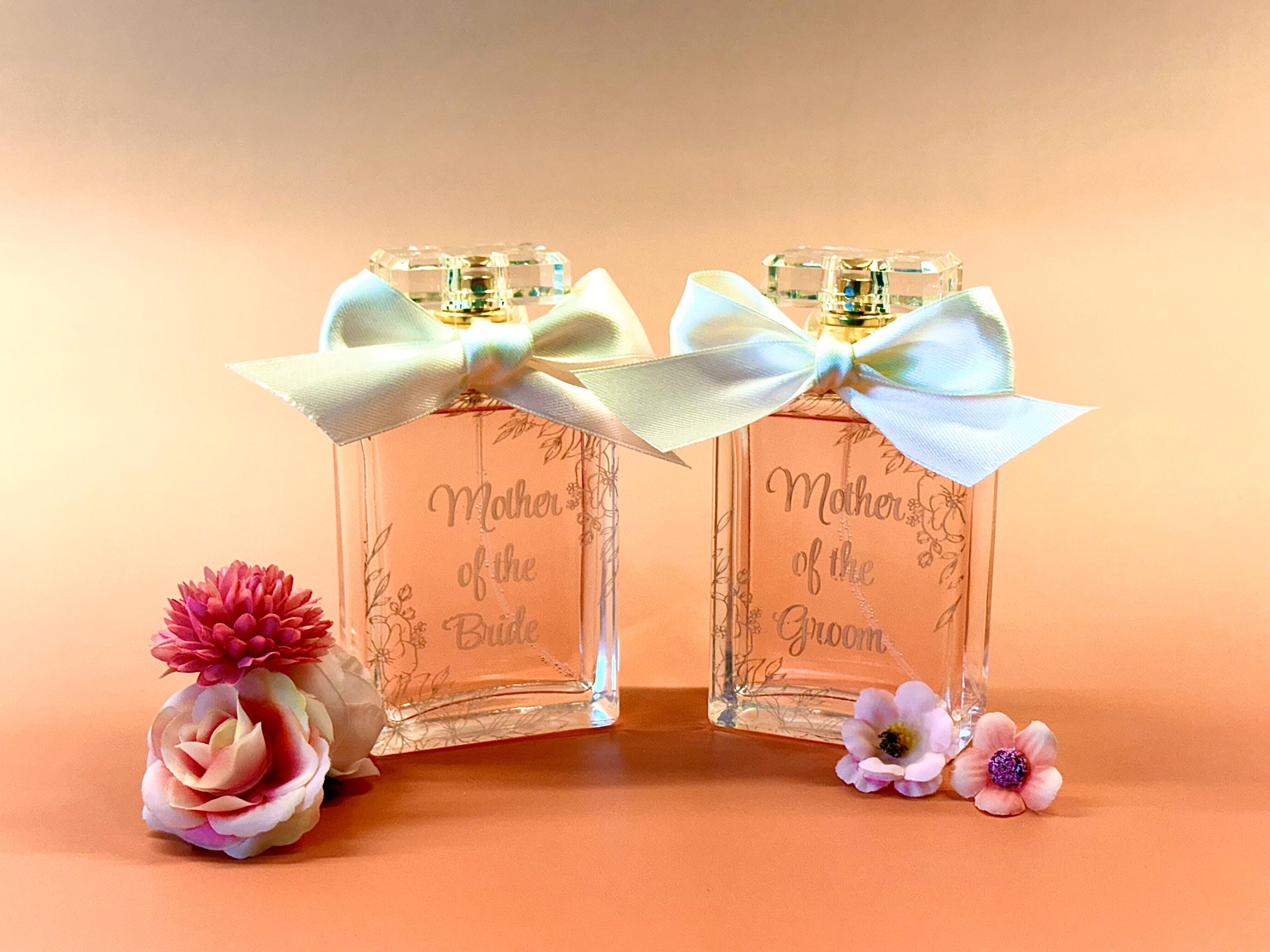 Personalisiertes Geschenk für die Mutter der Braut, Personalisiertes Andenken für die Mutter des Bräutigams, Gravierte Parfümflasche zur Hochzeit