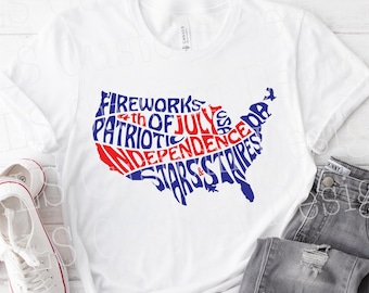 Feuerwerk US Map Druckfertiger DTF Druck