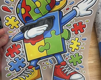 Dabbing Autism Ready To Press DTF Print