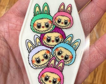 Keychain Lab Fuzzy Cartoon Characters UV DTF Decal