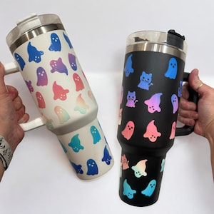 Roliga Ombre-spöken (och katt- och hundspöken också!) UV DTF-klippark