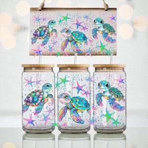 Y3 Fun Neon Sea Turtle UV DTF Cup Wrap