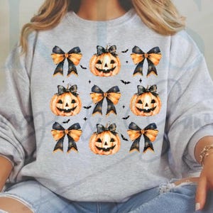 Pumpkin Jack O Lantern Black Bows Ready To Press DTF Print