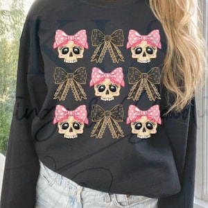 Cute Skulls With Bows Ready To Press DTF Print