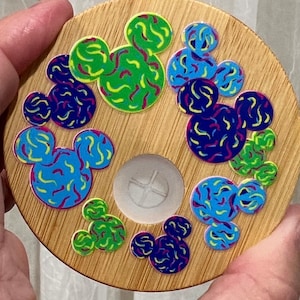 Confetti Mouse Head UV DTF Cup Topper Decal