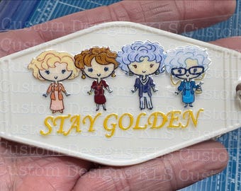 Keychain Stay Golden UV DTF Decal