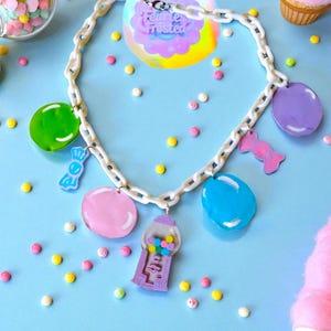 Pastell Kaugummiautomaten Kette: Kawaii Kidcore Anhänger