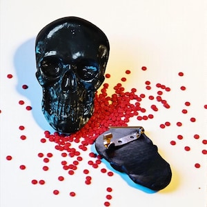 skeleton skull brooch goth clothing pin Accessory Halloween statment gift