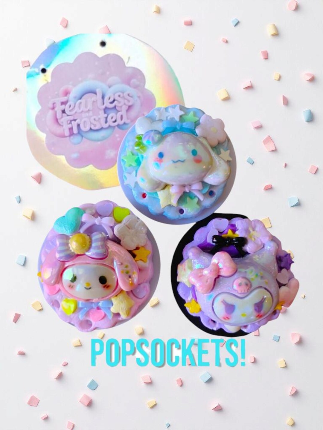 Kawaii Character Popsocket | Handmade Clay Decoden Phone Grip | Cute ...