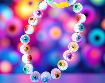 Eyeball choker creepy cute jewelry - weird jewelry goth necklace