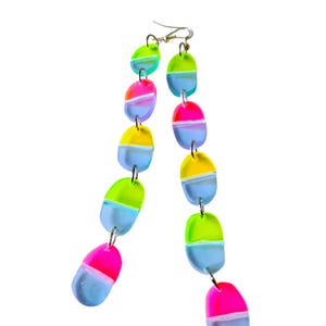 Pill capsule dangle earrings rave jewelry cyber goth weird handmade earrings