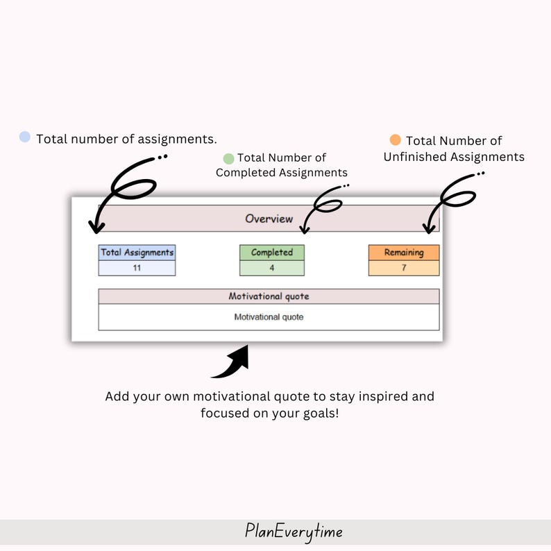 Assignment Tracker Spreadsheet ADHD Friendly Tracker Google Sheet ...