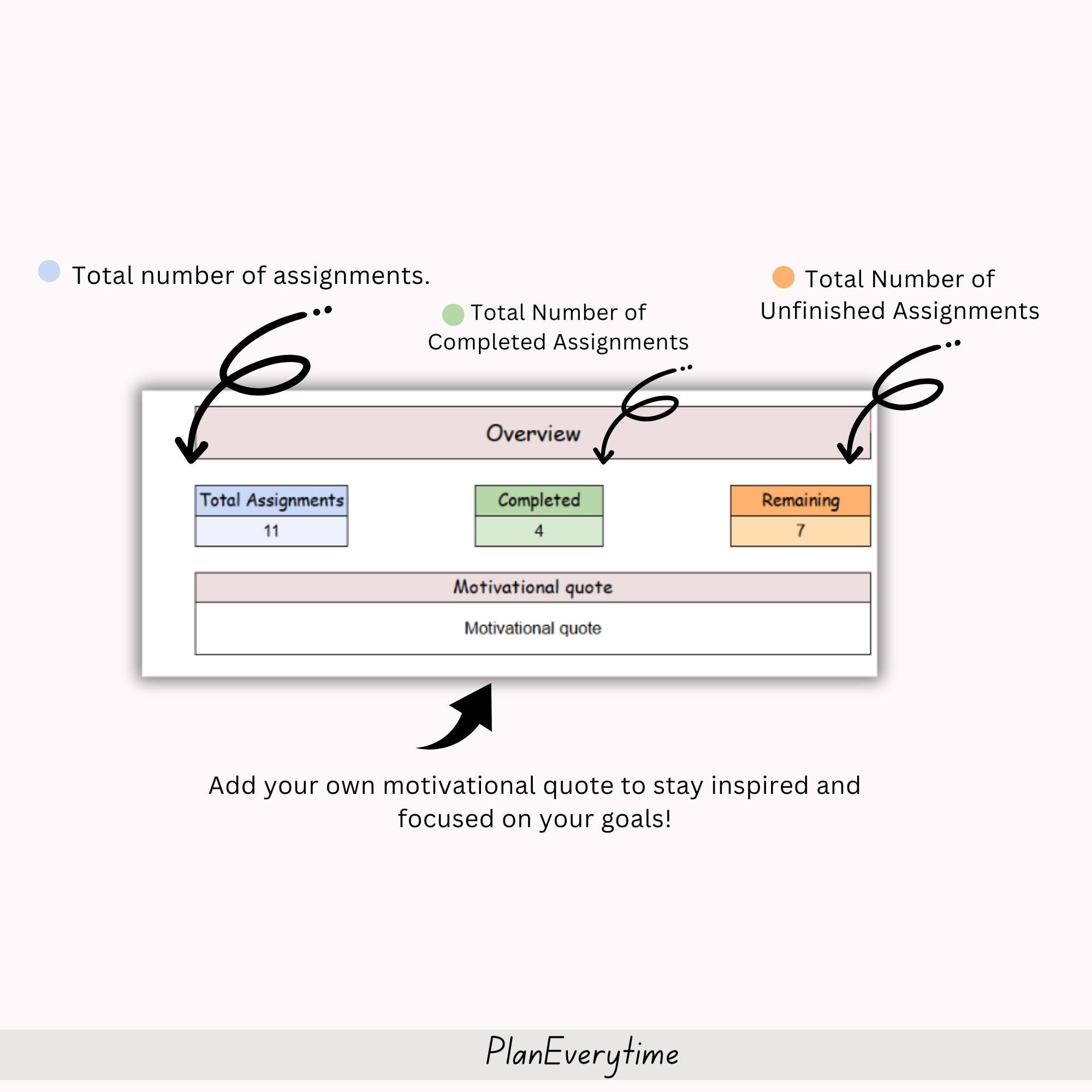 Assignment Tracker Spreadsheet ADHD Friendly Tracker Google Sheet ...