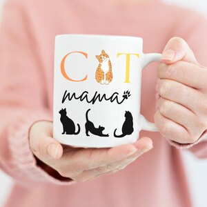 Cat Mama Ceramic Mug, Perfect Gift for Cat Lovers, Playful Cat Cup, Fun Mother&#39;s Day Gift, Pet Themed Drinkware, 11oz