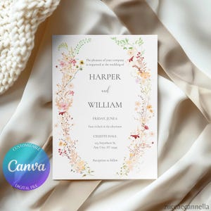 Bundle d'Invitations de Mariage Sauvages Imprimables | Modèles Canva Éditables | Suite de Mariage Rustique Bohème, Set ELIZA
