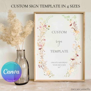 Modèle Cartel Personnalisé | Design Floral Boho Modifiable | Téléchargement Instantané | Lien Canva Menu, Couverture, Étiquette, Set ELIZA