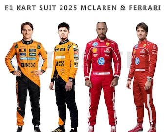 F1 Team Race Suit Go Kart McLaren & Ferrari Racing Suit 2025: F1 Karting Gear In All Sizes ( Duty Paid USA )