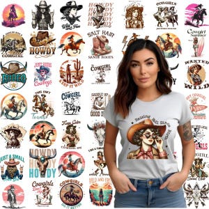 100+ Retro Western Cowgirl Graphics, Cowboy Bundle, Retro , Country Side, Shirt Designs, Western File, Rodeo Time, Commercial Use,  Gift