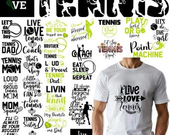 Tennis Graphics Bundle: Shirt Designs, Quotes, and Illustrations (Digital Download)