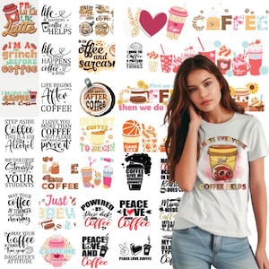 Coffee Quotes PNG Bundle: Funny Coffee Designs (Commercial Use)