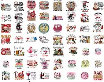Bundle PNG pour les amateurs de vin : citations drôles sur le vin, dictons (fichier numérique)
