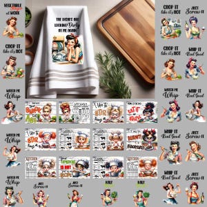 House Wife Kitchen Towel Sublimation Design, Kitchen Towel Sublimation PNG Bundle, Cute and Funny Kitchen Sayings, Funny Kitchen Tea Towel