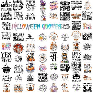 Funny Halloween Quotes PNG Bundle: Spooky Season Designs (Digital Download)