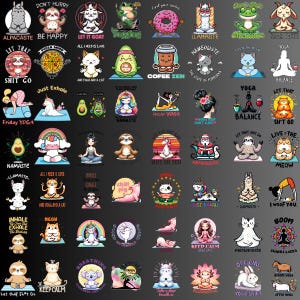Funny Yoga PNG Designs: Hilarious Yoga Lover Clipart (Digital Download)