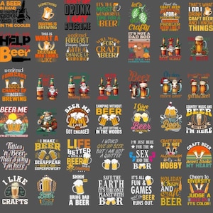 Funny Beer Quotes PNG Bundle: Beer Lover Graphics (Digital Prints)