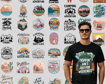 Adventure Png Bundle, Outdoor Graphics, Camping Life, Nature Lover, Explorer Cliparts, Adventure stikers, Pod Crafts, Mountain Sublimation