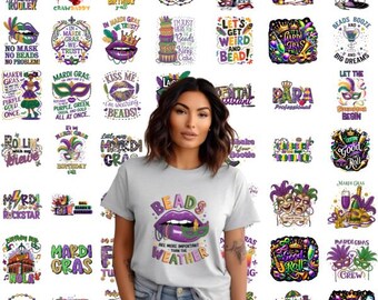 Mardi Gras PNG Bundle: 90+ Carnival Sublimation Designs (Digital Download)
