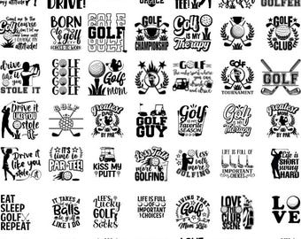 Golf SVG Bundle: Golfer Quotes, Cart Designs (Instant Download)