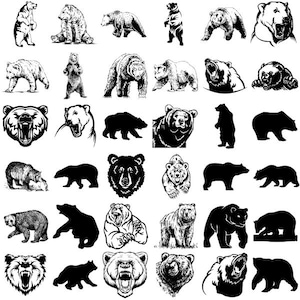 Teddy Bear SVG PNG DXF pdf. Cricut Cut files, Silhouette. Cute Bear Coloring page svg. Bear outline svg. Teddybear svg. Bear clipart.