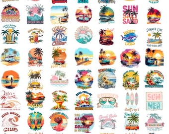Summer PNG Bundle: Beach Vibes, Sun & Sand Designs (Digital File)
