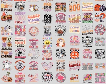 Retro Halloween Quotes PNG Bundle: Spooky Season Designs (Digital Download)