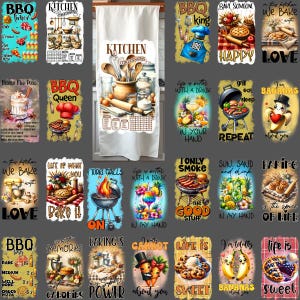 Funny Kitchen Towel Sublimation Design, Kitchen Towel Sublimation PNG Bundle, Cute and Funny Kitchen Sayings, Funny Kitchen Tea Towel PNG