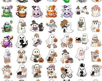 Pacote de Halloween com Fantasmas Fofos, Fantasma png, Fantasma Floral png, Fantasma de Cachorro, Leitura Fantasma, Temporada Assustadora, Halloween png, download digital