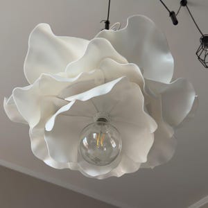 White Flower Chandelier – Handmade Statement Ceiling Light for Elegant Home Décor image 10