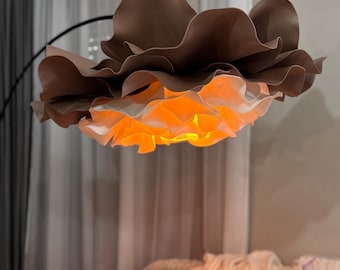 Lámpara de pie de lujo con diseño floral, lámpara de pie hecha a mano, lámpara de pie floral moderna, lámpara escultural para sala de estar, regalo de decoración para dormitorio