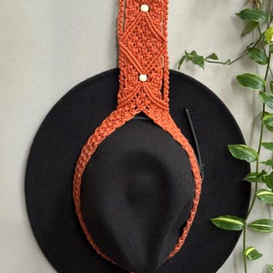 Macrame Hat Holder: Boho Wall Decor, Handmade Cotton Rack