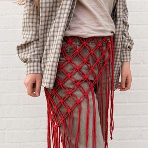 Macrame Belt Hip Scarf – Boho Fishnet Waist Wrap with Fringe – Festival Cover Up – Burning Man Outfit