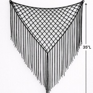 Handmade Macrame Hip Scarf Belt – Boho Fishnet Waist Wrap with Fringe – Fishnet Cover Up – Burning Man Outfit image 8