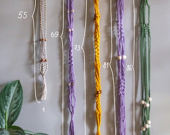 Macrame Plant Hanger with Wooden Beads | Boho Hanging Planter for Indoor Plants | Handmade Pot Holder in Colorful Cotton Rope