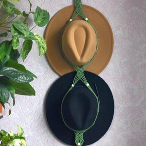 Macrame Hat Organizer – Boho Wall Hanging with Wooden Beads