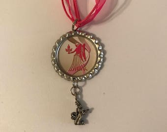 Virgo Zodiac Bottle Cap Necklace / Pendant / Charm / Jewelry - FREE DOMESTIC SHIPPING