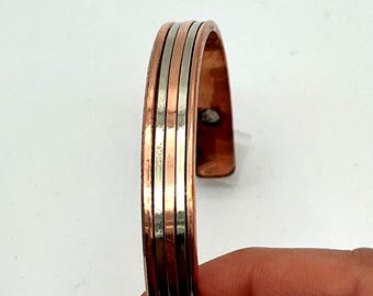 Adjustable Copper Bracelet, Handmade Copper Cuff Bangle, Gift for Men Women