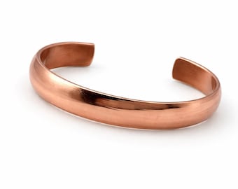 Copper Cuff Bracelet, Adjustable Minimalist Bangle, Handmade Jewelry for Men Women