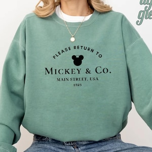 Please Return To Mickey & Co Main Street USA T-Shirt, Mickey and Co Sweatshirt, Disney Sweatshirt, DisneyWorld Sweatshirt