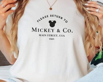 Please Return To Mickey & Co Main Street USA T-Shirt, Mickey and Co Tee, Disney Shirt, Disney World Shirt, Disneyland Shirt, Mickey Shirt