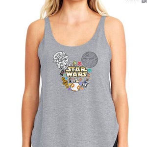 Star Wars Mickey Head Tank Top, Cute Star Wars Top, Disney World Tank Top, Star Wars Vintage Top, Gift For Disney Lover, Disneyland Trip Top